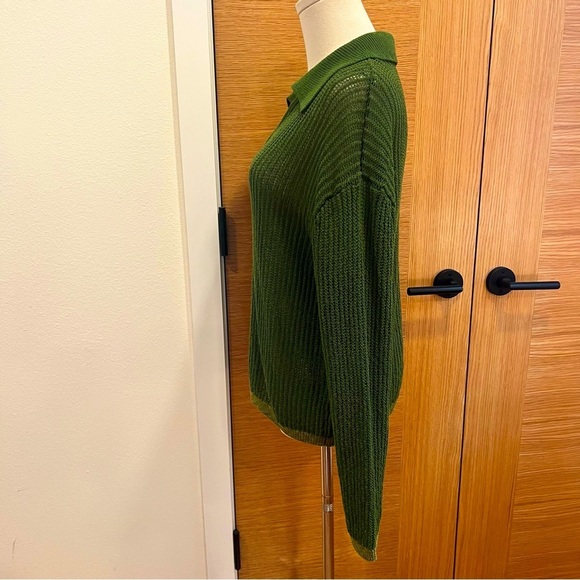 Zara | V-Neck | Collared Sweater | Green | Size Small | Never Worn - Picture 5 of 11